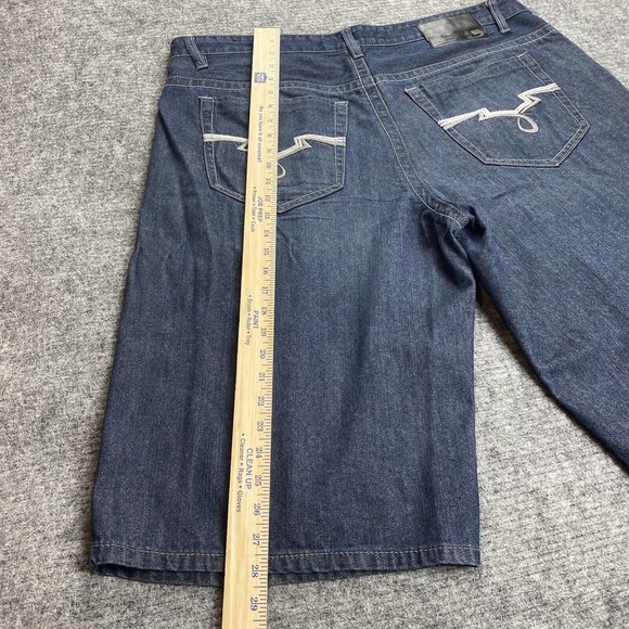 Vintage y2k Ecko Unltd Shorts Men 40 Baggy Fit Blue Streetwear Hip Hop Skater - Picture 16 of 16